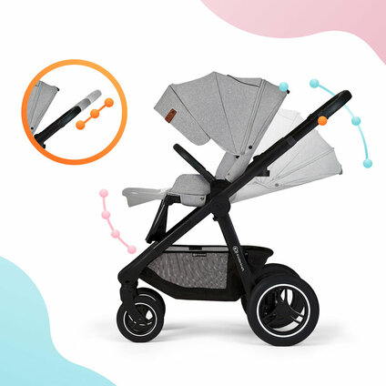 KINDERKRAFT Kočík Everyday 2v1 Light Grey + PETITE&MARS Postieľka cestovná Koot - Lion Grey ZADARMO