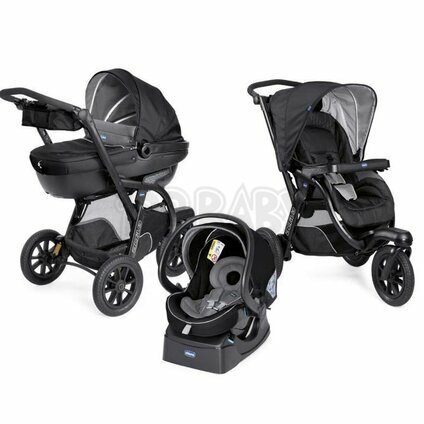 CHICCO Kočík trojkombinácia Trio Activ3 Jet Black