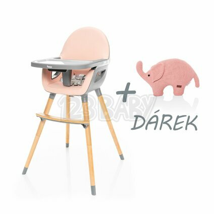Detská stolička Dolce 2 + darček, Blush Pink/Grey