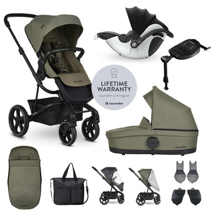 EASYWALKER Set XXL Harvey3 Sage Green + KIDDY Evoluna i-size 2 + základňa Grey Melange