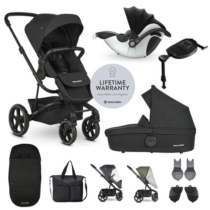 EASYWALKER Set XXL Harvey3 Shadow Black + KIDDY Evoluna i-size 2 + základňa Grey Melange