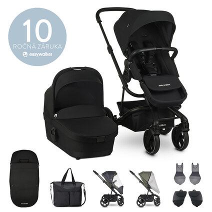 EASYWALKER Set XXL kočík kombinovaný Harvey3 Shadow Black s príslušenstvom