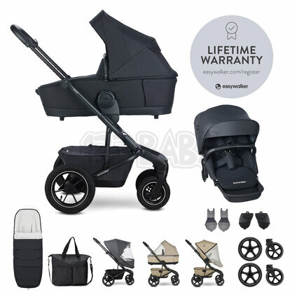 EASYWALKER Set XXL kočík kombinovaný Harvey5 Air Premium Diamond Black s príslušenstvom