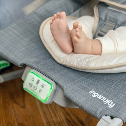 INGENUITY Lehátko masážne vibrujúce s melódiou Happy Belly™ Rock-to-Bounce – 0m+ do 9kg