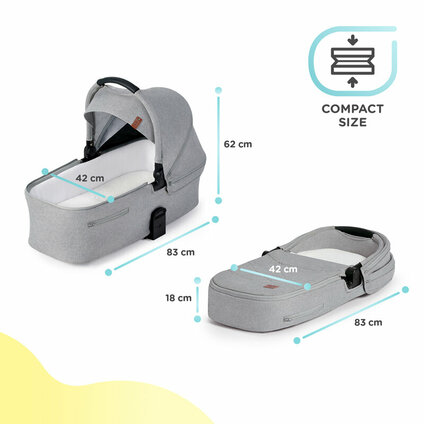 KINDERKRAFT Kočík Everyday 2v1 Light Grey + PETITE&MARS Postieľka cestovná Koot - Lion Grey ZADARMO