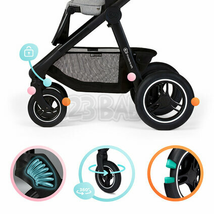 KINDERKRAFT Kočík Everyday 2v1 Light Grey + PETITE&MARS Postieľka cestovná Koot - Lion Grey ZADARMO