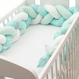 New Baby - Ochranný mantinel do postieľky vrkoč + viac farebných motívov