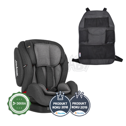 PETITE&MARS Autosedačka Prime II (9-36 kg) - Isofix Grey + organizér na sedadlo Order