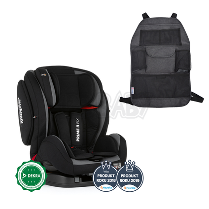 PETITE&MARS Autosedačka Prime II Isofix Black (9-36 kg) + organizér na sedadlo Order