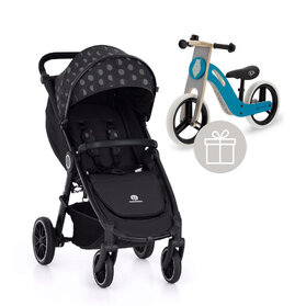PETITE&MARS Kočík športový Street+ RWS Black Heritage Luna Complete + odrážadlo