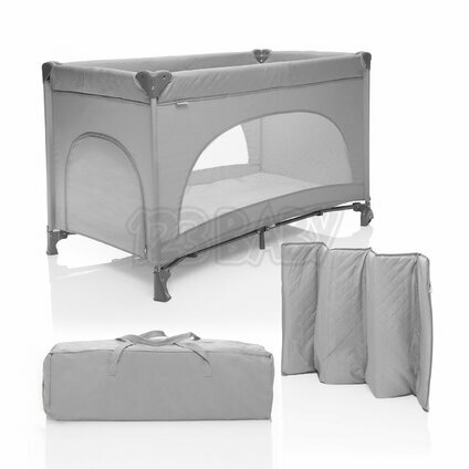 Postieľka skladací Lely, Silver Grey - ZOPA