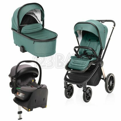 Set kočík Move Cross 3 + hlboká korba Move XL 3 + autosedačka + báze, Antique Green/Gold