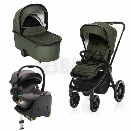 Set kočík Move Cross 3 + hlboká korba Move XL 3 + autosedačka + báze, Hunter Green