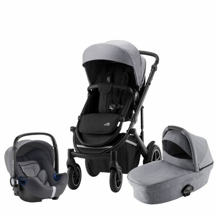Set kočík Smile III + hluboká korba + autosedačka, Frost Grey/Black
